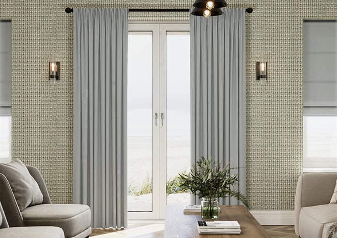 Kyoto Faux Silk, Silver - Made to Measure Curtains - Image 3